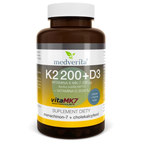 Medverita - D3 2000IU + K2 MK-7 200 mcg - 60 kapsułek Medverita - D3 2000IU + K2 MK-7 200 mcg - 60 kapsułek